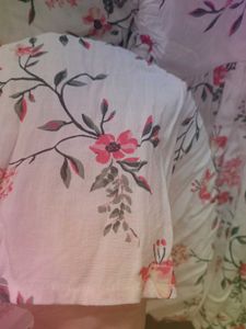 Floral Pink And White Hued Feminine Top