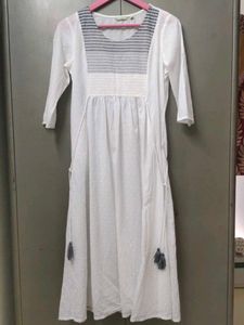 White Swiss Dot A-Line Kurta