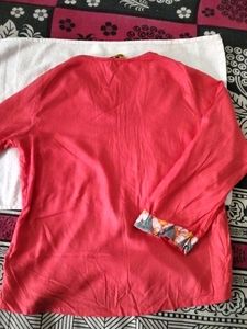 Coral V-Neck Top