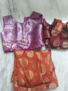 Lehenga With One Short Choli And Long Chol