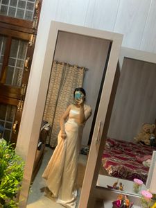 Shiny Golden Satin Gown🎀🦋💝