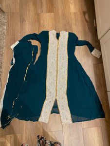 Emerald Green Embroidered Anarkali Suit