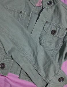 Olive Green Denim Jacket From Original Start Jeans