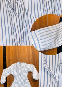 Striped Oversize Shirt Cum Top