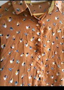 Tan Floral Shirt