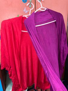Pack Of Two Red And Purple shrugs XL