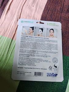 Mirabelle Lemon Lime Facial Sheet Mask
