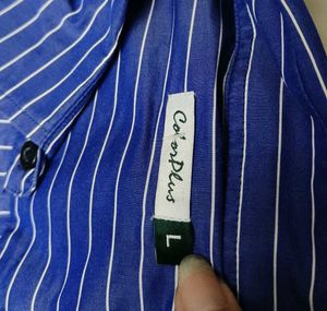 Colorplus Men Striped Blue Shirt