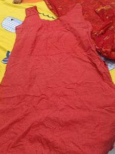 Red chikan kurta