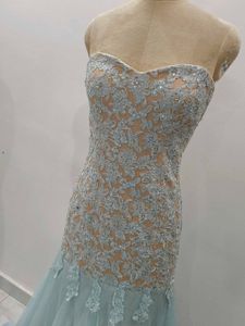 Blue Lace Mermaid Gown