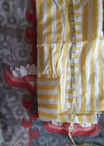 Yellow Striped Cropped Blouse