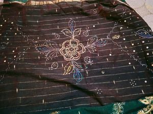 Beautiful Pattu Saree With Hand Work