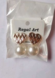 Regal Art Heart &amp; Pearl Earrings