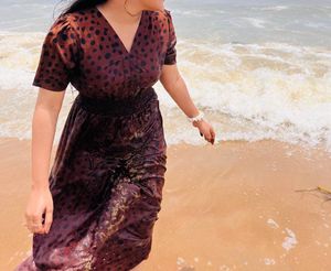 Brown Beach Wear Maxi Dress