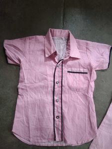 Pink Colour Cotton Shirt Bottem Paijama