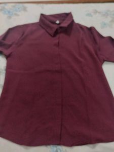 Burgundy Button-Down Shirt