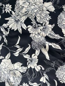 Vintage Black And White Midi Printed Skirt