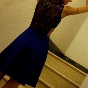 Blue &amp; Black Fit and Flare Dress