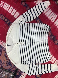 Striped Long Sleeve Cardigan