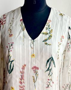 Organza Floral Print Top