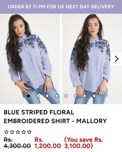 Striped Embroidered Button-Up Shirt