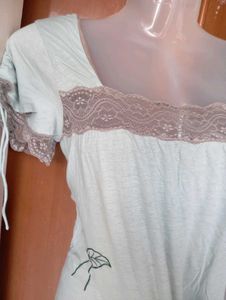 Cute Lace Trim Top