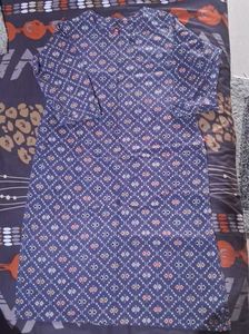 Blue Diamond Patterned Kurti