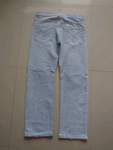 Light Wash Straight Baggy Denim Jeans (Size-30)