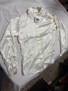 Elegant White Satin Shirt