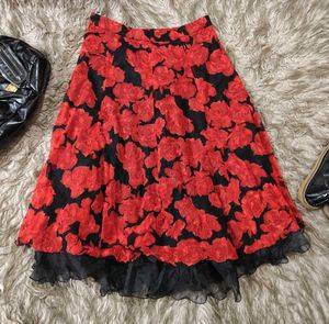 Vintage Black and Red Poffy Gothic Skirt