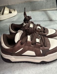 Stylish Brown & White Sneakers
