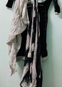 Black &amp; White Checked Salwar Suit