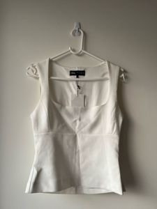 Zara White Sleeveless Top