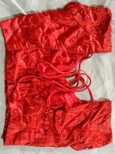 Red Embroidered Blouse