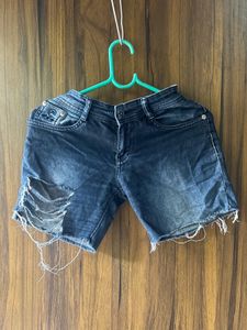 Distressed Denim Shorts