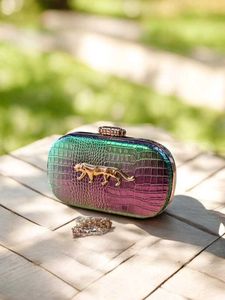 SABYASACHI CROCO LEATHER PREMIUM CLUTCH WD BOX