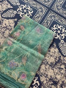 Pastel Shade Pure Net Saree With Zari