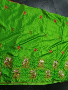Green Embroidered Saree