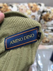 Olive Green Striped Knit Sweater