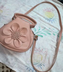 Peach Colour Partywear Sling Bag