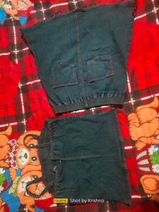 Beautiful Jeans Skirt And Top With Stone Work