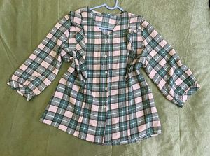 Plaid Button-Up Top 36-38