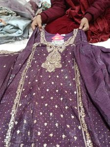 Elegant Purple Embroidered Salwar Suit
