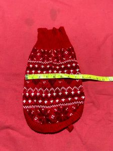 Dog Winter Sweater – Red Printed