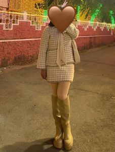 Beige Knee-High Platform Boots