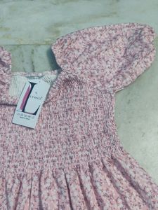 Pink Colour Dress With Puff Sleeves ✨❤️🌸🌸🌸🧿🧿
