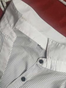 White And Black Striped Formal Shirt