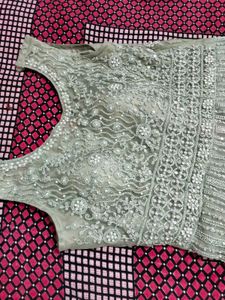 Elegant Silver Embellished Gown