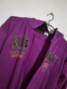 Purple &#39;Subway&#39; Zip-Up Hoodie