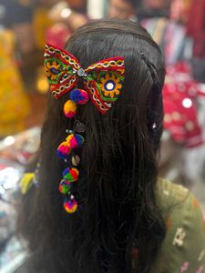 Colorful Embroidered Hair Bow